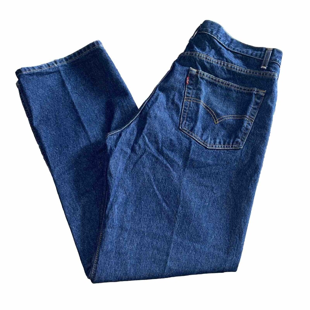 Levi 505 Jeans Men 42x32 Blue Denim Regular Fit Straight Cotton 2005 No Patch